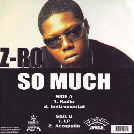 Z-Ro - So Much (12"")