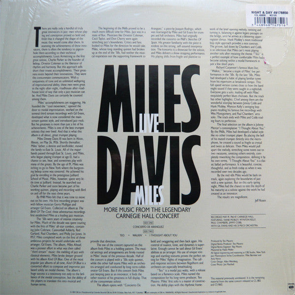 Miles Davis - Live Miles: More Music From The Legendary Carnegie Ha...