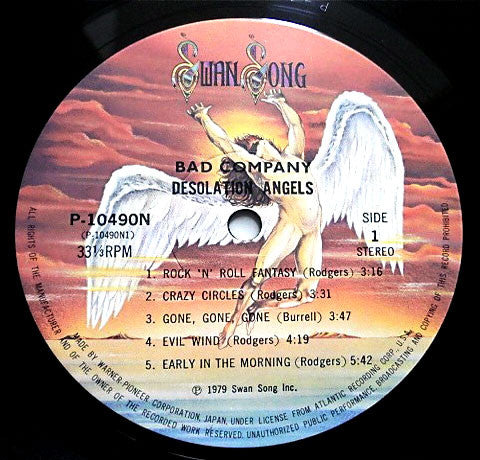 Bad Company (3) - Desolation Angels (LP, Album, Gat)