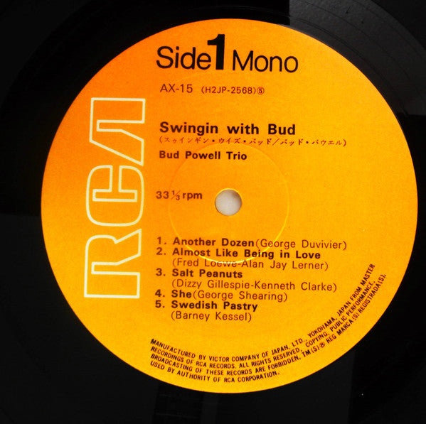 Bud Powell - Swingin' With Bud (LP, Mono, RE)