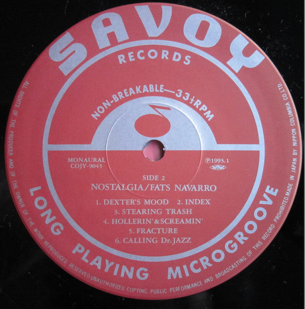 Fats Navarro - Nostalgia (Fats Navarro Memorial No. 2)(LP, Comp, Mo...