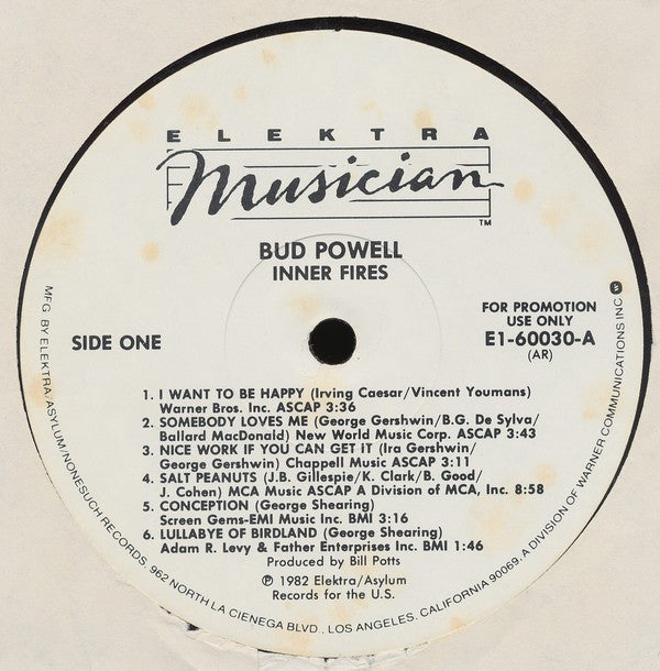 Bud Powell - Inner Fires: The Genius Of Bud Powell(LP, Album, Promo...
