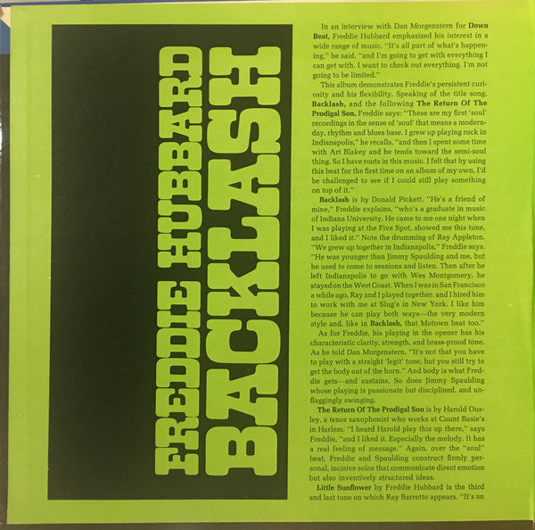 Freddie Hubbard - Backlash (LP, Album, RE, Gat)