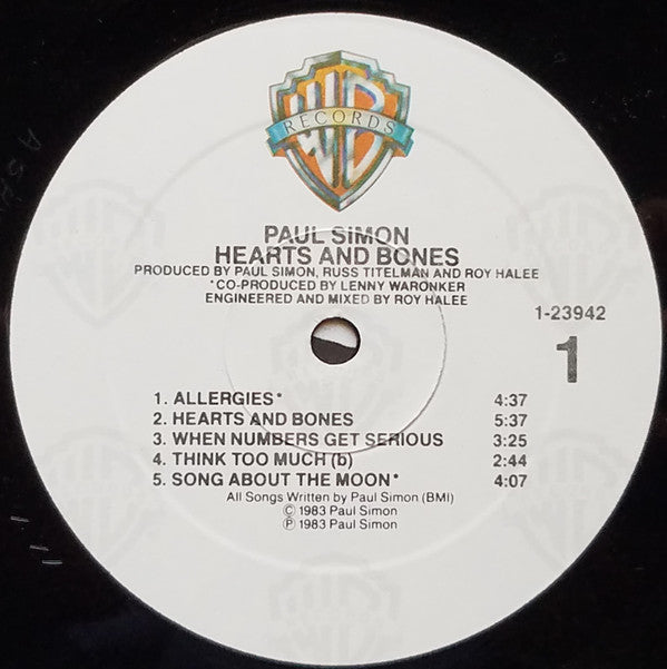 Paul Simon - Hearts And Bones (LP, Album, All)