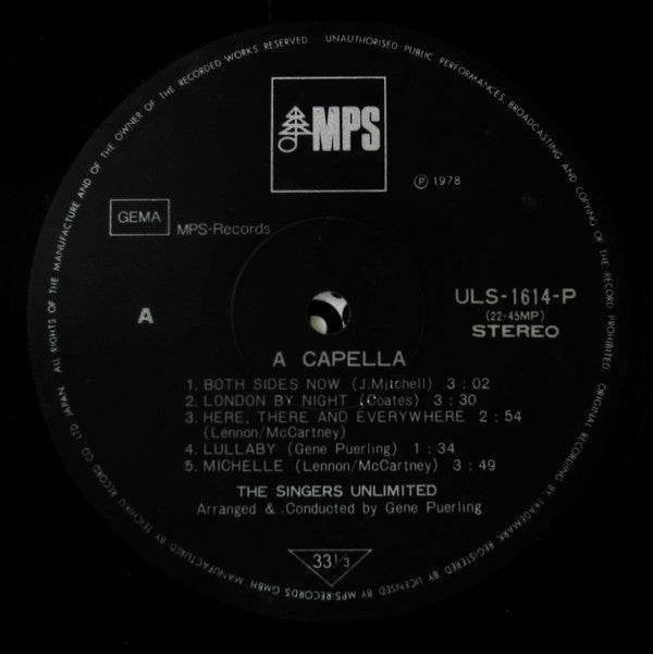 The Singers Unlimited - A Capella (LP, Album, Ltd, RE)