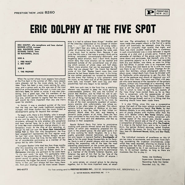 Eric Dolphy - At The Five Spot, Volume I. (LP, Album, RE)