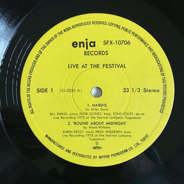 Bill Evans - Live At The Festival(LP, Album, RE)