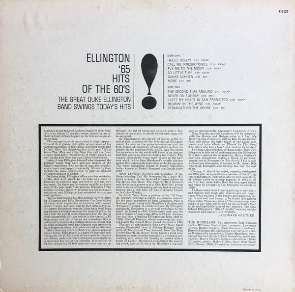 Duke Ellington - Ellington '65 (Hits Of The 60's) (LP, Album, Mono)