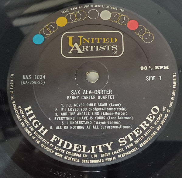 Benny Carter Quartet* - Sax A La Carter! (LP, Album)