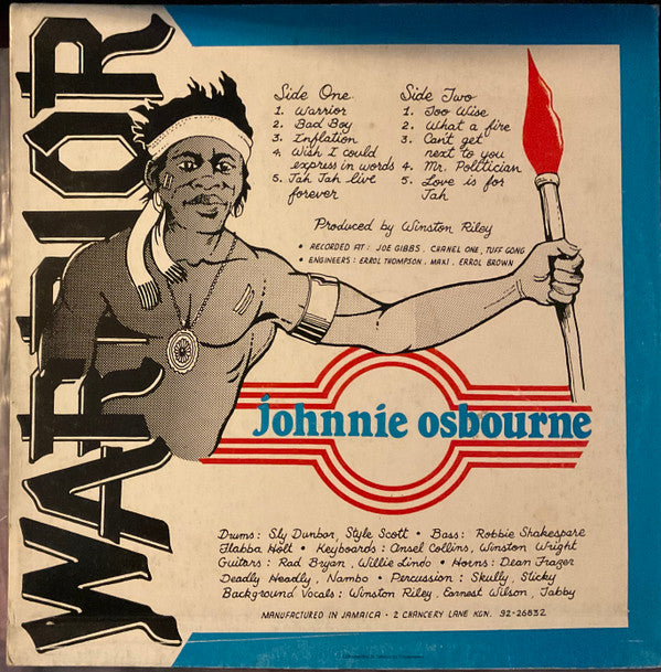 Johnnie Osbourne* - Warrior (LP, Album)