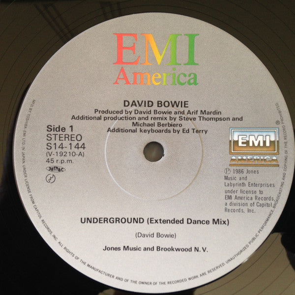 David Bowie - Underground (Extended Dance Mix) (12"", Single)