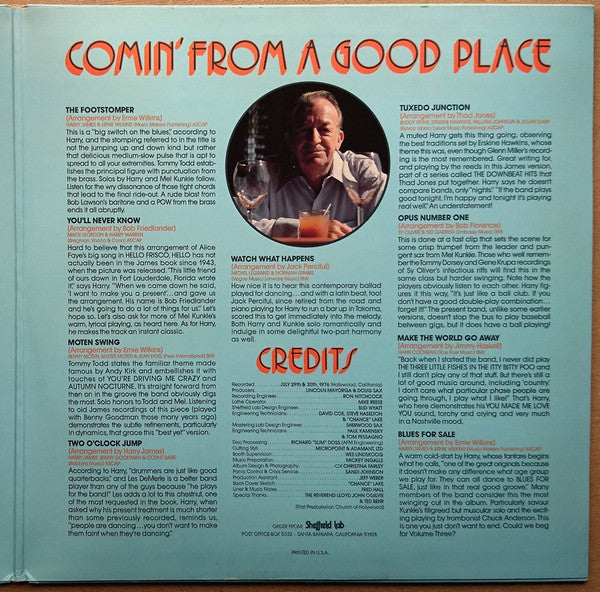 Harry James (2) - Comin' From A Good Place (LP, Album, Ltd)