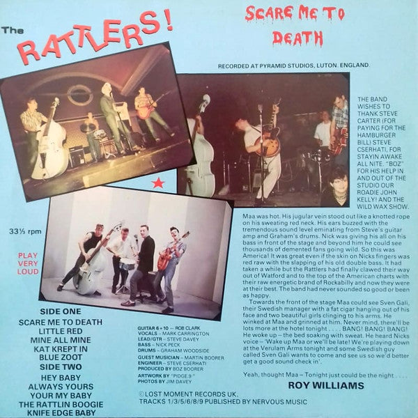 The Rattlers! - Scare Me To Death (LP, Album, RE)