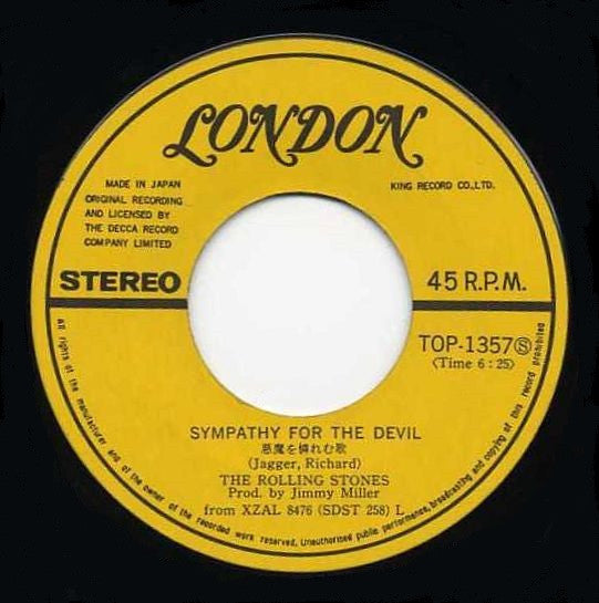 The Rolling Stones - Sympathy For The Devil (7"")
