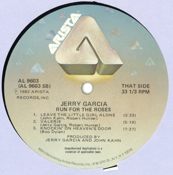 Jerry Garcia - Run For The Roses (LP, Album, RTI)