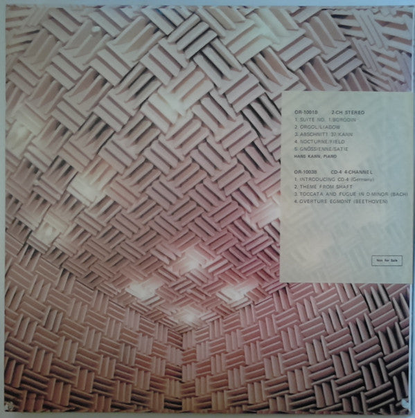 Hans Kann - Piano At Anechoic Room & Introducing CD-4(LP, Quad, Pro...