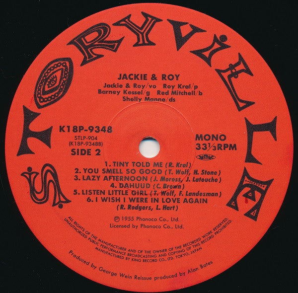 Jackie & Roy - Storyville Presents Jackie And Roy(LP, Mono, RE, OBI)