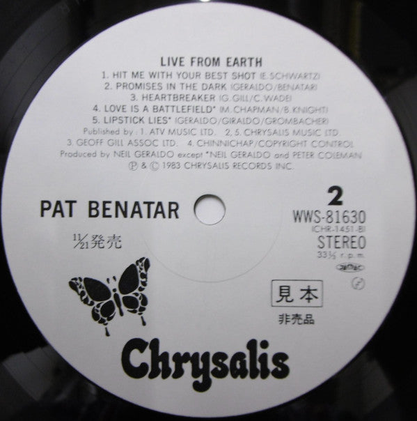 Pat Benatar - Live From Earth (LP, Album, Promo)