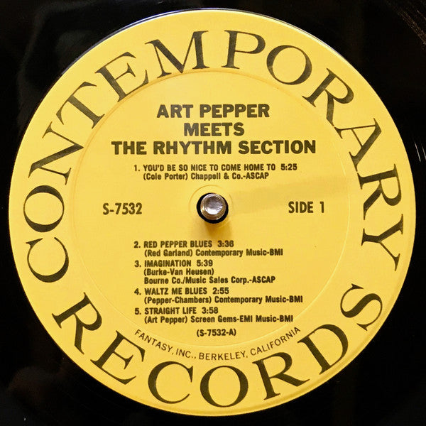 Art Pepper - Art Pepper Meets The Rhythm Section (LP, Album, RE)