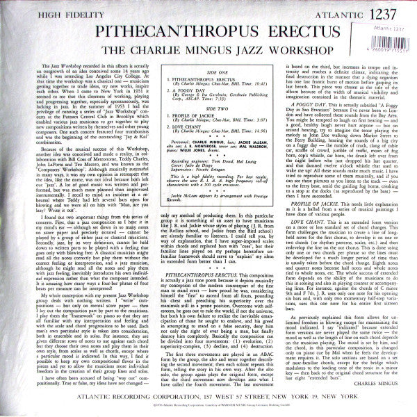 Charles Mingus Jazz Workshop - Pithecanthropus Erectus(LP, Album, M...