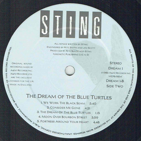 Sting - The Dream Of The Blue Turtles (LP, Album, CBS)