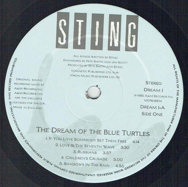 Sting - The Dream Of The Blue Turtles (LP, Album, CBS)