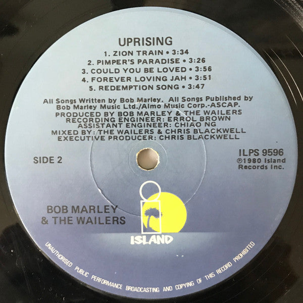 Bob Marley & The Wailers - Uprising (LP, Album, Los)