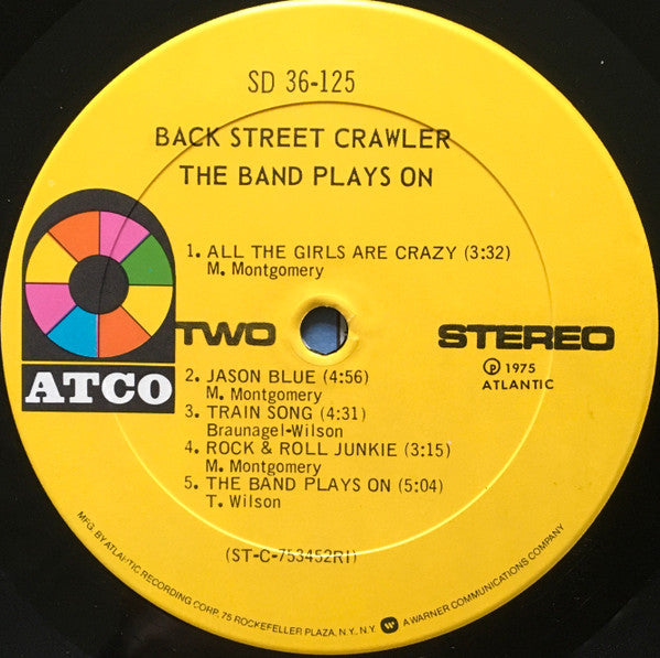 Back Street Crawler - The Band Plays On (LP, Album, RI )