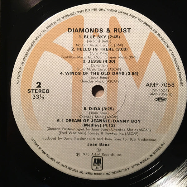 Joan Baez - Diamonds & Rust (LP, Album, RE)