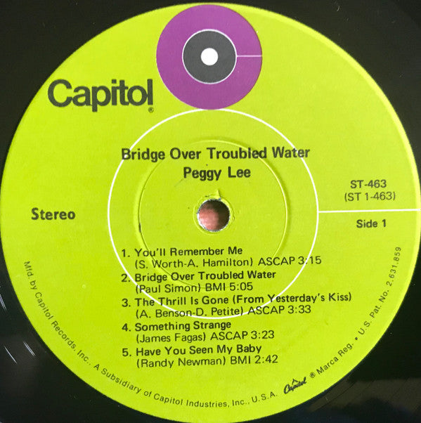 Peggy Lee - Bridge Over Troubled Water (LP, Album, Win)