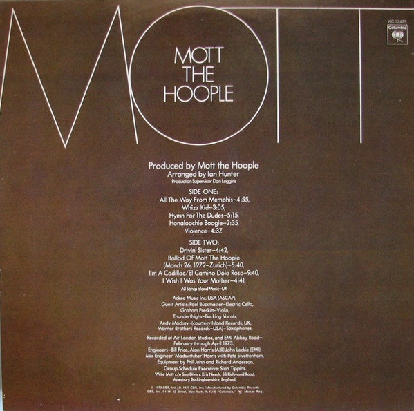 Mott The Hoople - Mott (LP, Album, San)