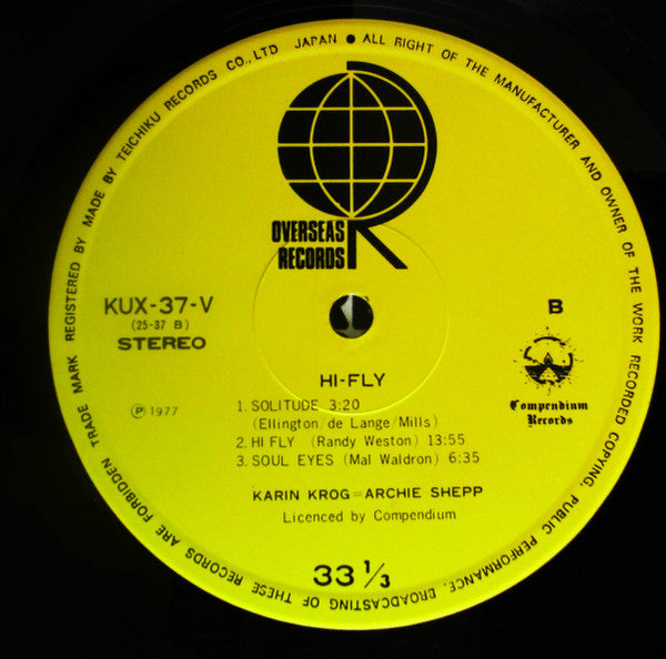 Karin Krog - Archie Shepp - Hi-Fly (LP, Album, Gre)