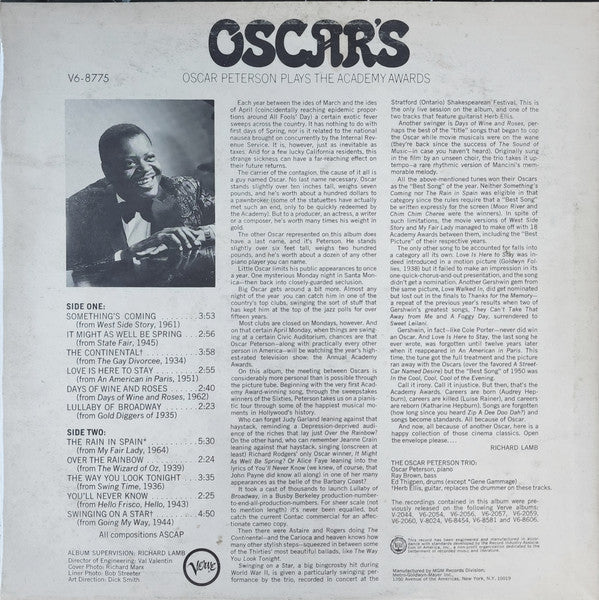 The Oscar Peterson Trio - Oscar's Oscar Peterson Plays The Academy ...