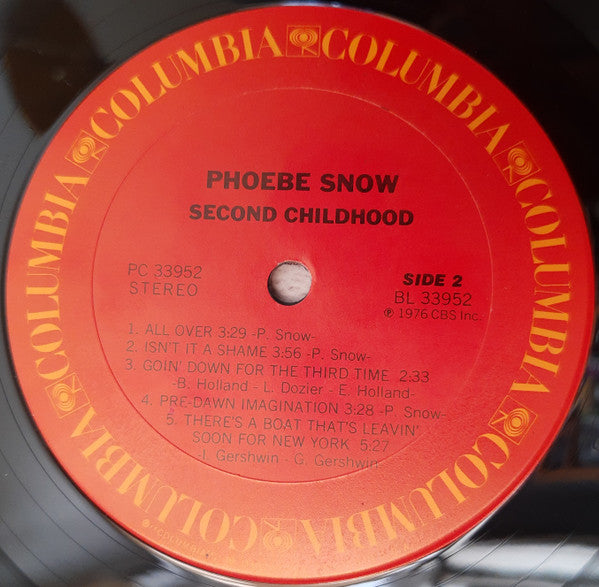 Phoebe Snow - Second Childhood (LP, Album, Pit)