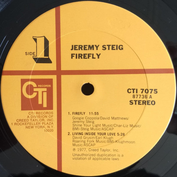 Jeremy Steig - Firefly (LP, Album, Gat)