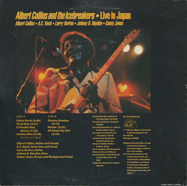 Albert Collins And The Icebreakers - Live In Japan (LP, Album, Hub)