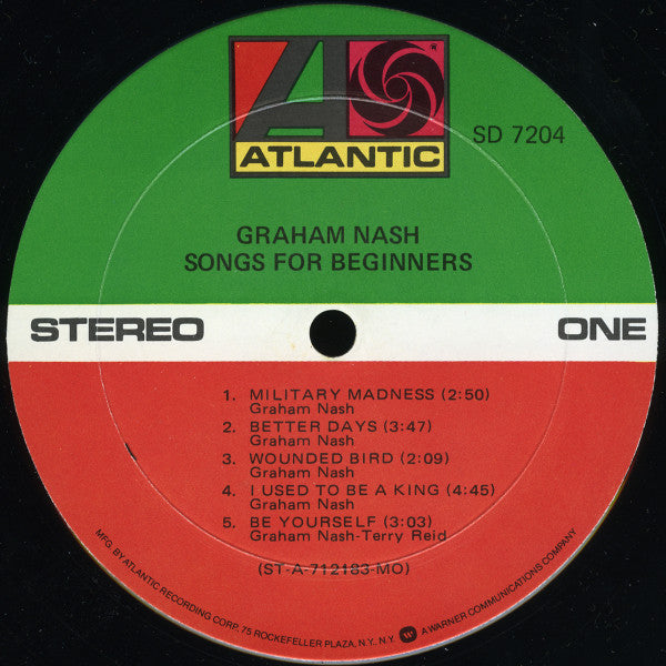Graham Nash - Songs For Beginners (LP, Album, RP)