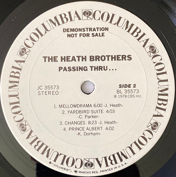 The Heath Bros.* - Passing Thru... (LP, Album, Promo, Pit)
