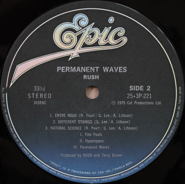 Rush - Permanent Waves (LP, Album)