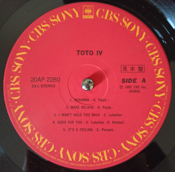 Toto - Toto IV (LP, Album, Promo, 見本盤)