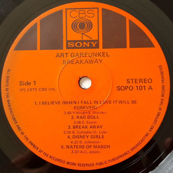 Art Garfunkel - Breakaway (LP, Album)