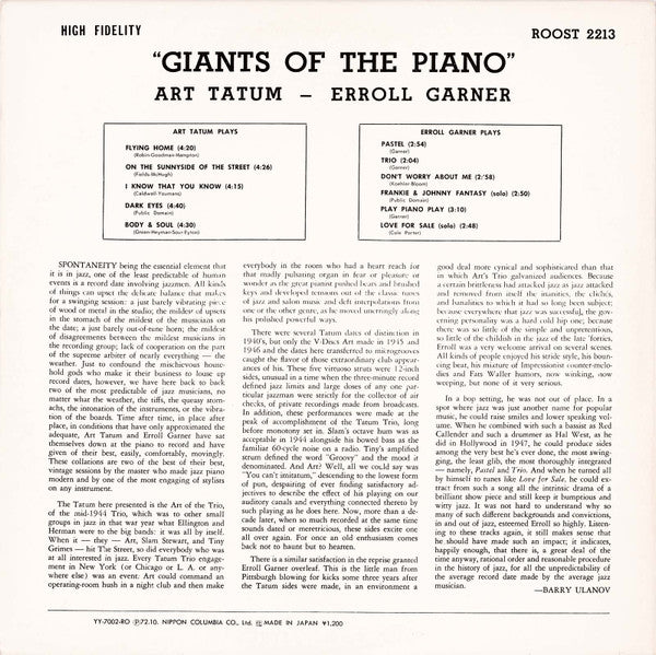 Art Tatum - Giants Of The Piano(LP, Album, Mono, Ltd, RE)