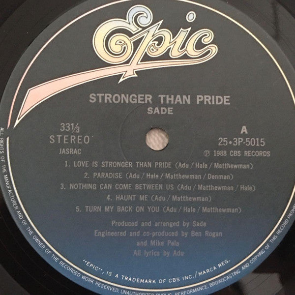 Sade - Stronger Than Pride (LP, Album)