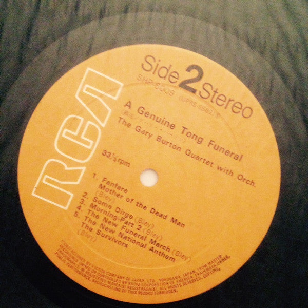 Gary Burton Quartet - A Genuine Tong Funeral(LP, Album)