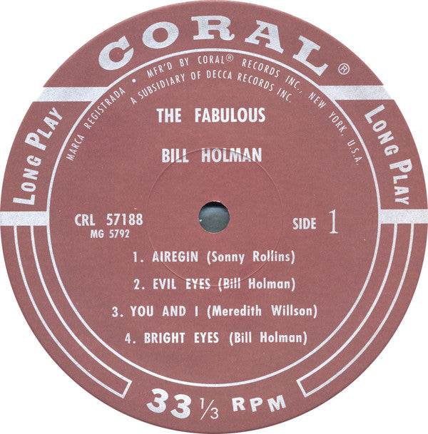 Bill Holman - The Fabulous Bill Holman (LP, Album, RE)