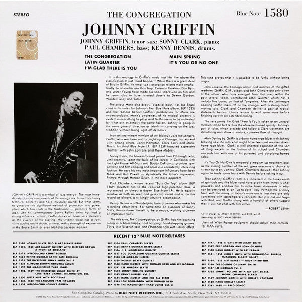 Johnny Griffin - The Congregation (LP, Album, RE, 180)