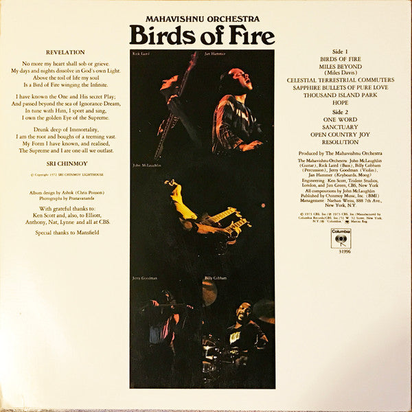 Mahavishnu Orchestra - Birds Of Fire (LP, Album, RP)