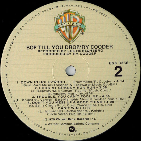 Ry Cooder - Bop Till You Drop (LP, Album)