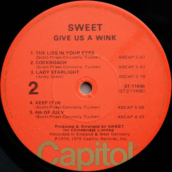 Sweet* - Give Us A Wink (LP, Album, Los)