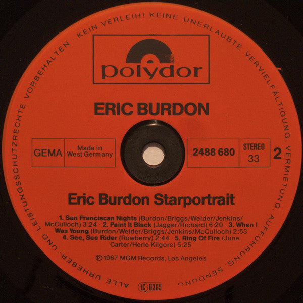 Eric Burdon - Starportrait (2xLP, Comp, RE + Box)